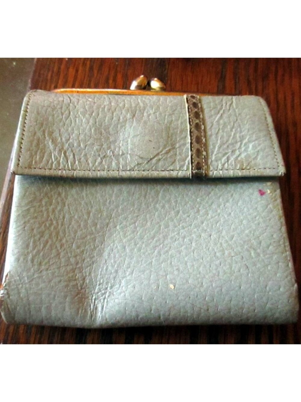 Princess Gardner Vintage 1960s Clutch Coin Wallet  Baby Blue Pigskin Leather